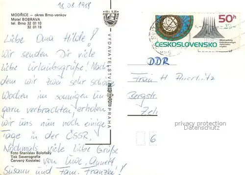 AK / Ansichtskarte Modrice Motel Bobrava Modrice