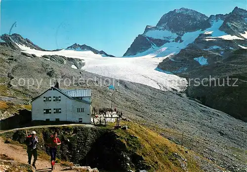 AK / Ansichtskarte Wiesbadener_Huette Vermuntpass Piz Mon und Piz Jeremias Wiesbadener_Huette