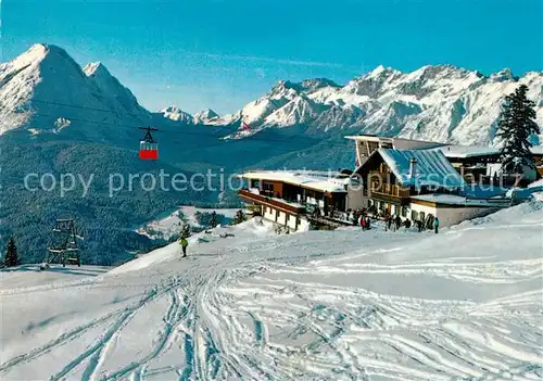 AK / Ansichtskarte Seefeld_Tirol Rosshuette mit Haermelekopf Bahn Hohe Munde und Zugspitze Seefeld Tirol