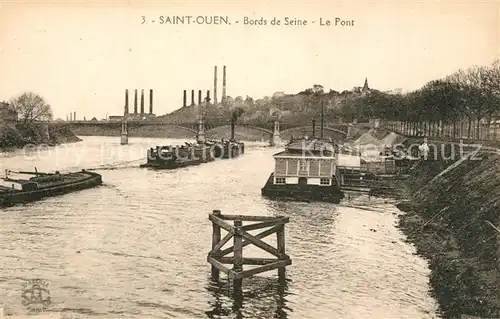 AK / Ansichtskarte Saint_Quen_sur_Seine Bords de la Seine Bateaux Pont 