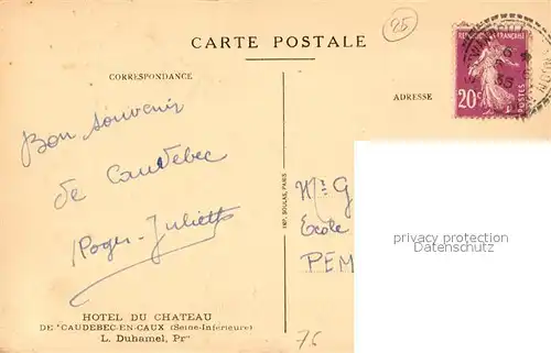 AK / Ansichtskarte Caudebec en Caux Hotel du Chateau Caudebec en Caux