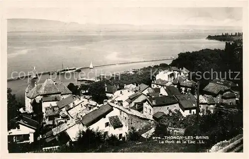 AK / Ansichtskarte Thonon les Bains Panorama Port et le Lac Thonon les Bains