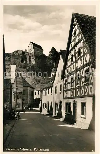 AK / Ansichtskarte Pottenstein_Oberfranken Strassenpartie Fachwerk Pottenstein_Oberfranken