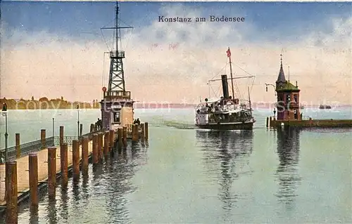 AK / Ansichtskarte Konstanz_Bodensee Hafeneinfahrt Konstanz_Bodensee