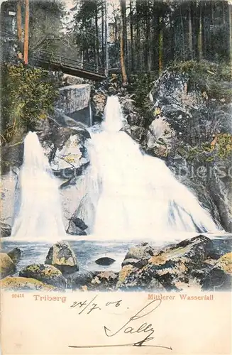 AK / Ansichtskarte Triberg_Schwarzwald Mittlerer Wasserfall Triberg Schwarzwald