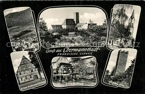 AK / Ansichtskarte Ebermannstadt Fliegeraufnahme Jugendburg Feuerstein M?hle Wallerwarte Ebermannstadt