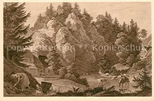 AK / Ansichtskarte Bodetal_Harz K?nstlerkarte L. Richter 1838 Marmorm?hle  Bodetal Harz