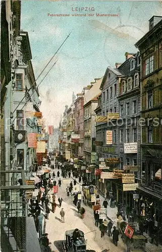 AK / Ansichtskarte Leipzig Petersstrasse w?hrend der Mustermesse Leipzig