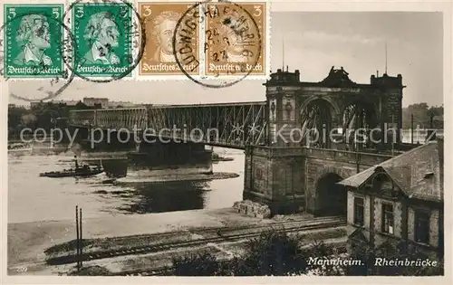 AK / Ansichtskarte Mannheim Rheinbr?cke Mannheim
