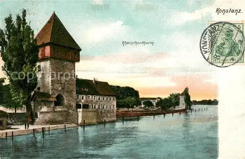 AK / Ansichtskarte Konstanz_Bodensee Rheintorturm Konstanz_Bodensee