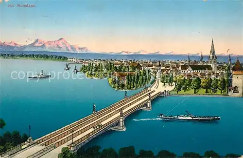 AK / Ansichtskarte Konstanz_Bodensee Panorama Bruecke Konstanz_Bodensee