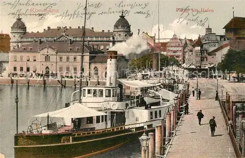 AK / Ansichtskarte Konstanz_Bodensee Partie am Hafen Konstanz_Bodensee