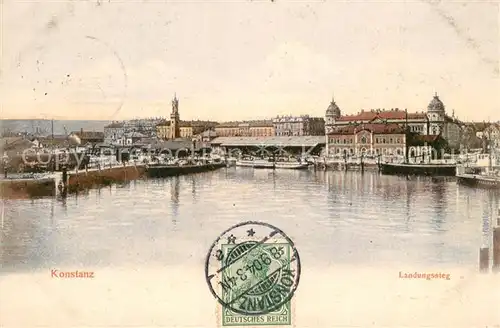 AK / Ansichtskarte Konstanz_Bodensee Landungssteg Konstanz_Bodensee