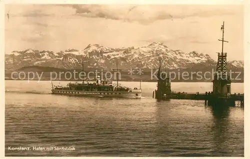 AK / Ansichtskarte Konstanz_Bodensee Hafen Saentisblick Konstanz_Bodensee