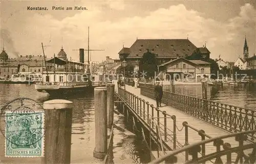 AK / Ansichtskarte Konstanz_Bodensee Partie am Hafen Konstanz_Bodensee