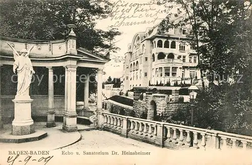 AK / Ansichtskarte Baden Baden Echo Sanatorium Heinsheimer Baden Baden