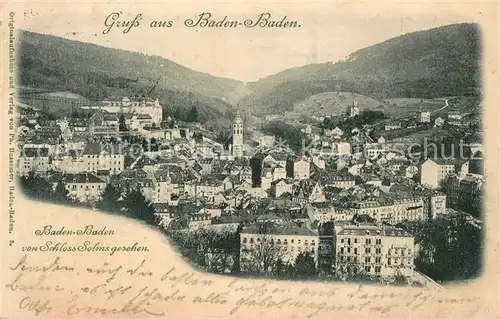 AK / Ansichtskarte Baden Baden Schloss Solms Panorama Baden Baden