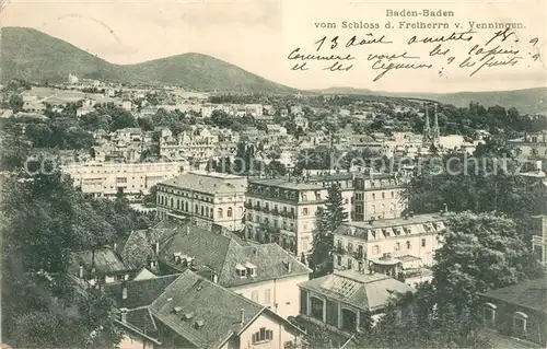 AK / Ansichtskarte Baden Baden PanoramaenBlick vom Schloss Freiherrn von Venningn Baden Baden