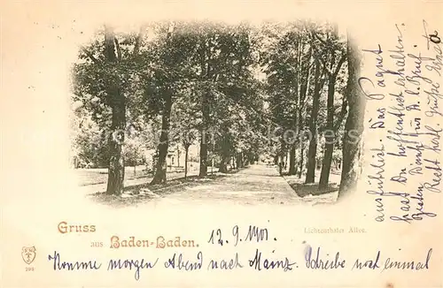 AK / Ansichtskarte Baden Baden Lichtenthaler Allee Baden Baden