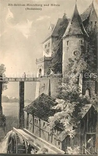 AK / Ansichtskarte Meersburg_Bodensee Alt Schloss Muehle Meersburg Bodensee