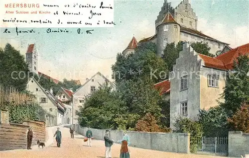 AK / Ansichtskarte Meersburg_Bodensee Altes Schloss Kirche Meersburg Bodensee