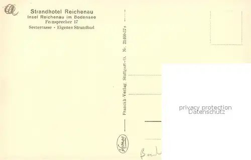 AK / Ansichtskarte Insel_Reichenau Strandhotel Reichenau Insel Reichenau