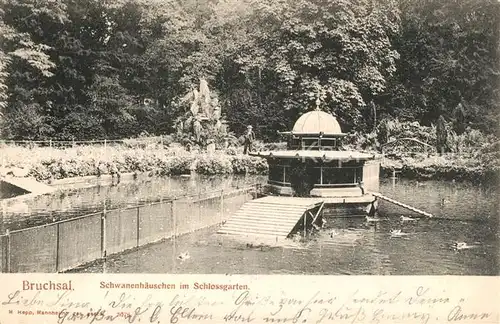 AK / Ansichtskarte Bruchsal Schwanenhaeuschen Schlossgarten Bruchsal