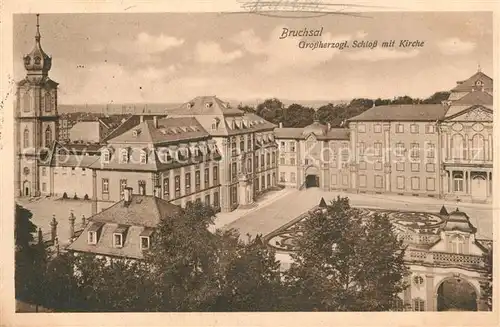 AK / Ansichtskarte Bruchsal Grossherzogliches Schloss Kirche Bruchsal