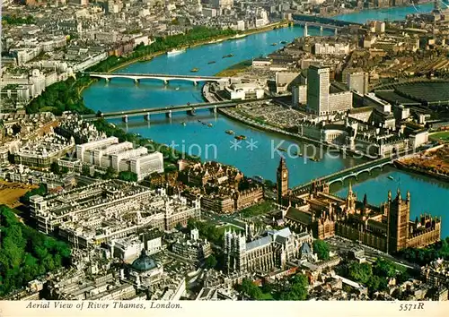 AK / Ansichtskarte London Aerial View of River Thames London