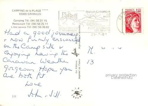 AK / Ansichtskarte Grimaud Camping Restaurant Libre service Grimaud
