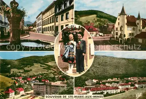 AK / Ansichtskarte Sainte Marie aux Mines_Haut_Rhin Fontaine du Coeur Place Keufer Petits enfants dAlsace Hopital Quartier de la Gare Sainte Marie aux Mines_Haut