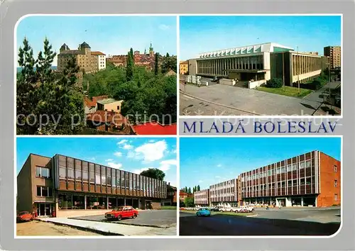 AK / Ansichtskarte Mlada_Boleslav Panorama mesta s hradem Dum kultury ROH Aznp Autosalon Skoda Obchodni stredisko Maj Mlada_Boleslav