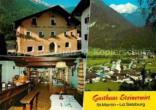 AK / Ansichtskarte St_Martin_Lofer Gasthaus Steinerwirt Gaststube Panorama St_Martin_Lofer