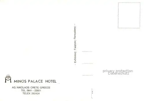 AK / Ansichtskarte Nikolaos_Agios_Kreta Minos Palace Hotel Fliegeraufnahme Nikolaos_Agios_Kreta