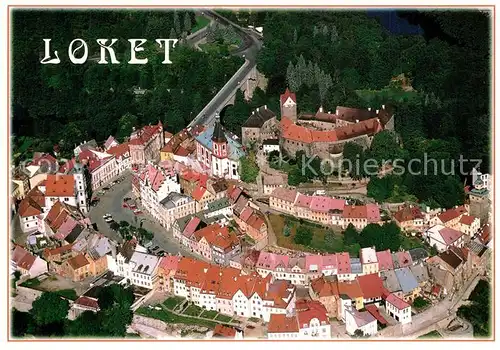 AK / Ansichtskarte Loket Letecky pohled na mesto s hradem Loket