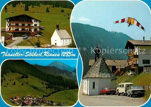 AK / Ansichtskarte Rinnen_Tirol Gasthaus Thaneller Stueberl Kapelle Drachenflieger Rinnen Tirol