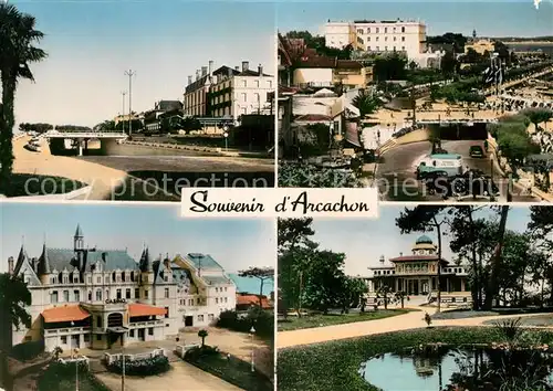 AK / Ansichtskarte Arcachon_Gironde Passage souterrain Promenade et Plage Casino Mauresque Arcachon Gironde