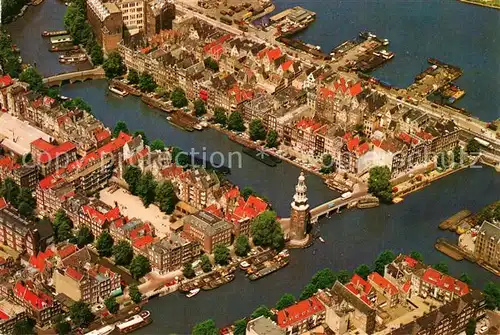 AK / Ansichtskarte Amsterdam_Niederlande Montelbaanturm und Umgebung Fliegeraufnahme Amsterdam_Niederlande