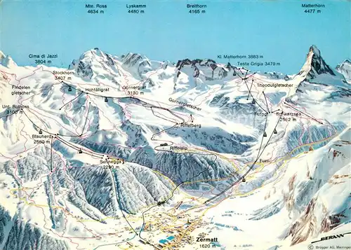 AK / Ansichtskarte Zermatt_VS Panoramakarte Zermatt_VS