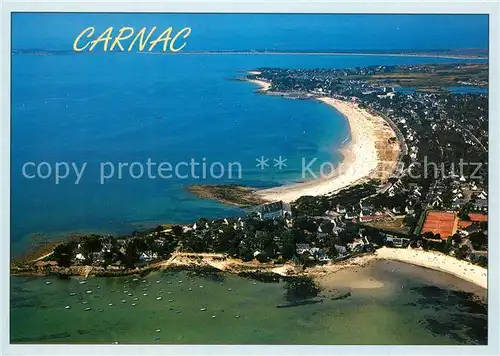 AK / Ansichtskarte Carnac_Plage La Pointe de Beaumer et la plage Vue aerienne Carnac_Plage