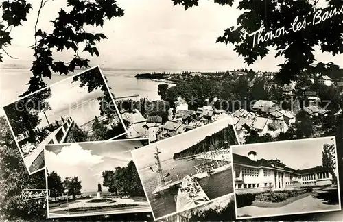 AK / Ansichtskarte Thonon les Bains Hotel Le Belvedere Place du Chateau Plage Lac Leman Etablissement Thermal Thonon les Bains