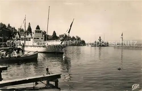 AK / Ansichtskarte Thonon les Bains Arrivee du Bateau a vapeur Port Lac Leman Thonon les Bains