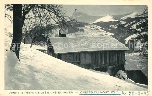 AK / Ansichtskarte Saint Gervais les Bains Chalet Cretes du Mont Joly en hiver Alpes Saint Gervais les Bains
