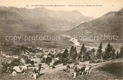 AK / Ansichtskarte Saint Gervais les Bains Panorama Vallee de l Arve et Chaine des Aravis Saint Gervais les Bains