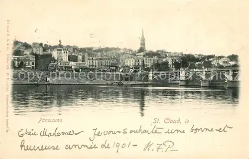AK / Ansichtskarte Saint Cloud_Hauts de Seine Panorama Pont Saint Cloud