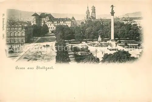 AK / Ansichtskarte Stuttgart Park mit S?ule Stuttgart