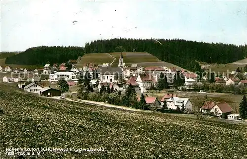 AK / Ansichtskarte Schoenwald_Schwarzwald Panorama Kirche Schoenwald Schwarzwald
