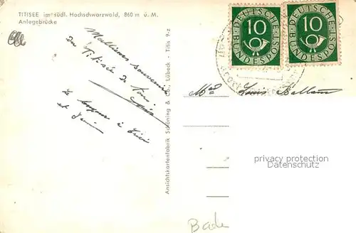 AK / Ansichtskarte Titisee Anlagebruecke Titisee