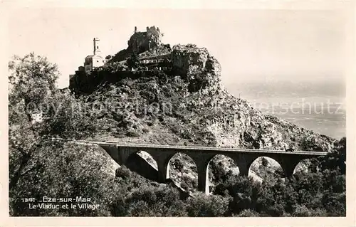 AK / Ansichtskarte Eze sur Mer Le Viaduc et le Village Eze sur Mer