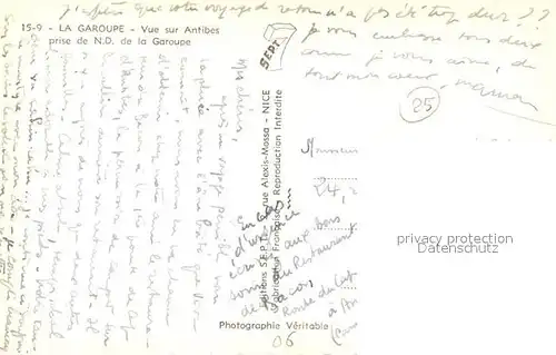 AK / Ansichtskarte Antibes_Alpes_Maritimes Vue prise de Notre Dame de la Garoupe Antibes_Alpes_Maritimes